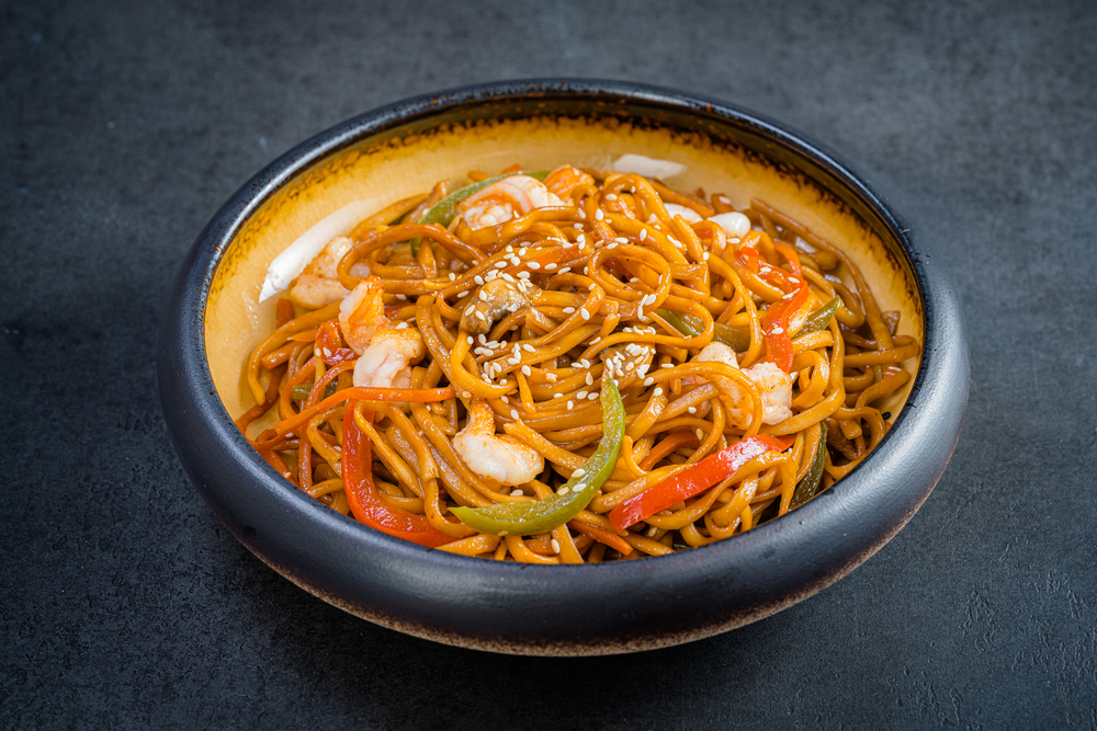 Удон с креветками